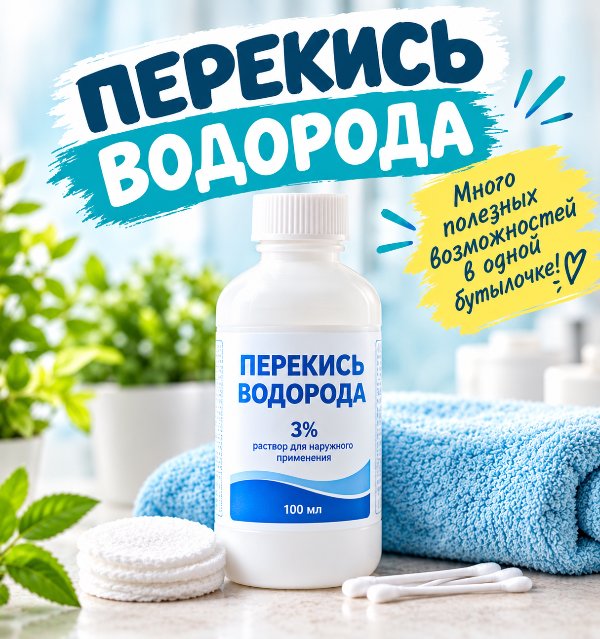 Перекись водорода: 5 способов применения в быту и для здоровья